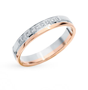 Золотое обручальное кольцо с бриллиантами Адамас 