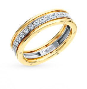 Золотое кольцо с бриллиантами SUNLIGHT Московский ювелирный завод 