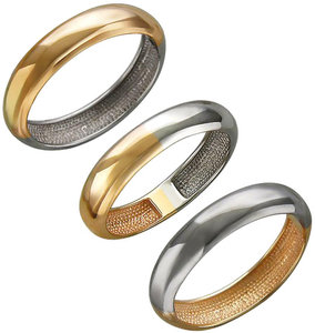 Золотое обручальное парное кольцо Эстет 01O060427, размер 17,5 мм