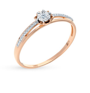 Золотое кольцо с бриллиантами SUNLIGHT Соколов 