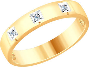 Золотое обручальное парное кольцо SOKOLOV Русское золото 