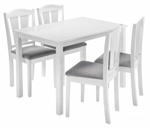 Обеденная группа Woodville Mali (стол и 4 стула) white / grey