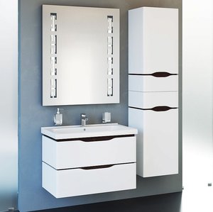 Мебель для ванной Аква Родос Венеция 80 подвесная (тумба с раковиной + зеркало)