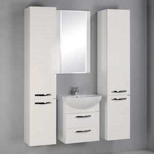 Мебель для ванной Акватон Ария М 50 белая (Тумба с раковиной + зеркало)