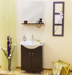 Мебель для ванной Sanflor Мокко 60 венге (тумба с раковиной + зеркало)