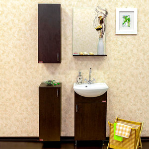 Мебель для ванной Sanflor Мокко 45 венге R (Тумба с раковиной + зеркало) 932139