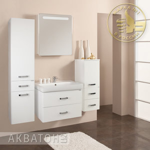 Мебель для ванной Акватон Америна 70 белая (Тумба с раковиной + зеркало)