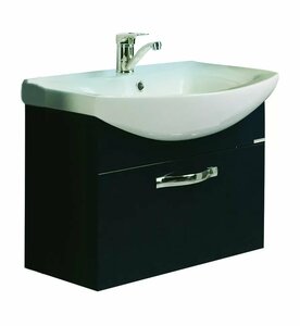 Комплект мебели для ванной Ария 65 черный глянец Акватон