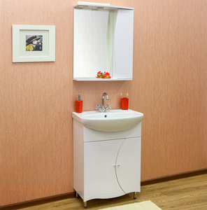 Мебель для ванной Sanflor Муза 65 белая (тумба с раковиной + зеркало)