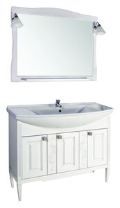 Мебель для ванной ASB-Mebel Модена 105 белая с серебряной патиной