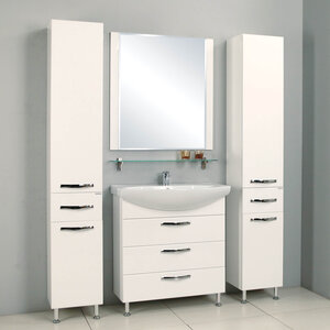 Мебель для ванной Акватон Ария Н 80 белая (Тумба с раковиной + зеркало)