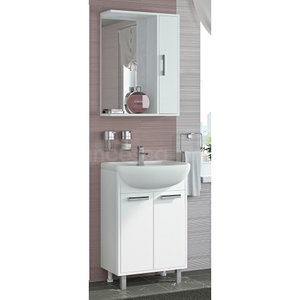 Мебель для ванной Francesca Eco 55 белый (тумба с раковиной + зеркало)