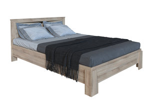 Двуспальная кровать СБК Кровать Гарда NEW Светлое дерево ,140х200 см, С основанием, Без подъемного механизма