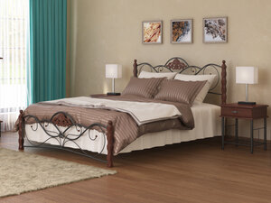 Кровать Орматек мебель из металла и дерева Garda 2R (Металл+массив Орех/Металл) 140x200 933745