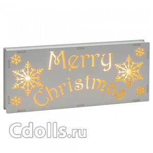 Новогоднее украшение Suki Frozen Forest Merry Christmas Light-Up Plaque (Зуки Табличка Merry Christmas с подсветкой из коллекции Замороженный лес)