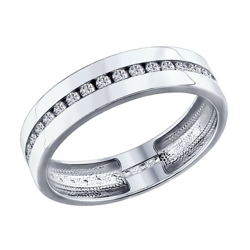 SOKOLOV Обручальное кольцо из серебра с фианитами 94110026