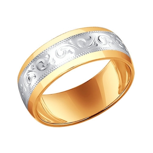 SOKOLOV Обручальное кольцо из золочёного серебра с гравировкой 93110008