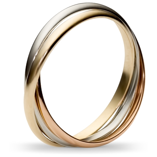 Эстет Тройное Обручальное кольцо-картье из комбинированного золота 01О060187