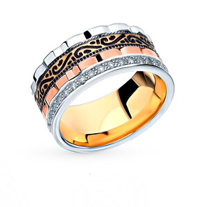 Золотое обручальное кольцо с бриллиантами SUNLIGHT «Обручальные кольца» (модель 1000321)