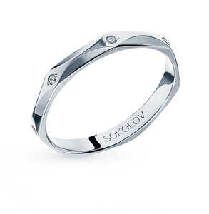 Золотое обручальное кольцо с фианитами SOKOLOV «Обручальные кольца» (модель 112009-01*)