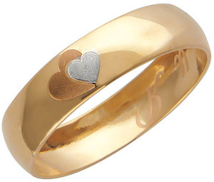 Золотое обручальное парное кольцо Эстет 01O010166, размер 17 мм