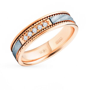 Золотое обручальное кольцо с бриллиантами SUNLIGHT «Обручальные кольца» (модель 0102160359-23005*)