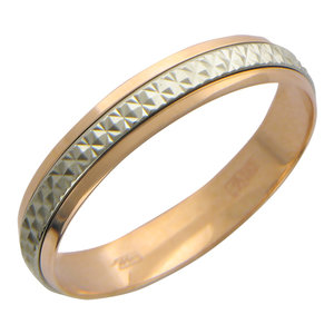 Золотое обручальное парное кольцо Эстет 01O760078, размер 18,5 мм