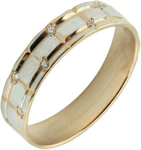 Золотое обручальное парное кольцо Русское Золото 05011768-1 с фианитами, размер 19 мм
