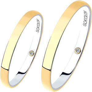 Золотое обручальное парное кольцо SOKOLOV 1114002-01_s с бриллиантами, размер 18,5 мм