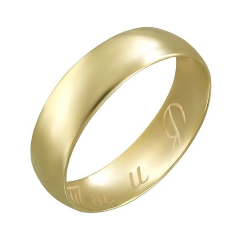 Эстет Обручальное кольцо из желтого золота 01О030167