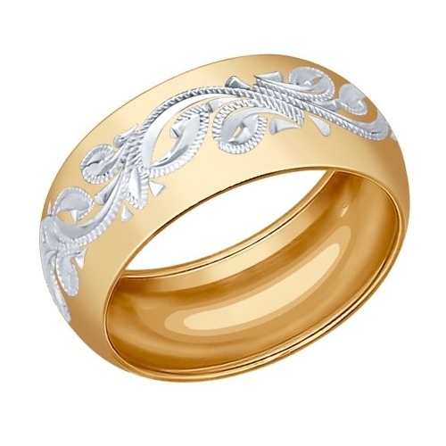 SOKOLOV Позолоченное обручальное кольцо с гравировкой 93110016 940089