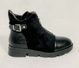 Стильные женские зимние ботинки на платформе с ремешком 37