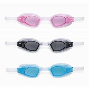 Очки для плавания спортивные ФРИ стайл, от 8 лет, 3 цвета - INTEX - int55682