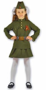 Военный костюм для девочки на 9 мая КВ-Д-0060 (28/110-116)