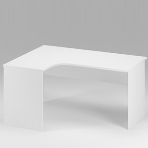 Офисный стол эргономичный белого цвета СТУ-П 160/120/76 см