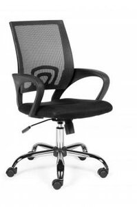 Кресло руководителя/кресло для посетителя/кресло офисное/кресло детское Кресло для персонала Norden Спринг 804-1 chrome Чёрный 942819