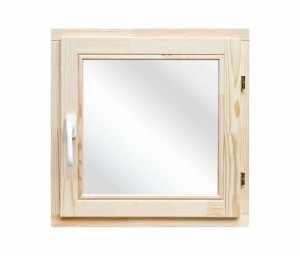 Одностворчатое деревянное окно со стеклопакетом 580*580 мм эконом класса