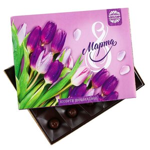 Подарочный набор шоколадных конфет Фабрика счастья 8 Марта 150 г
