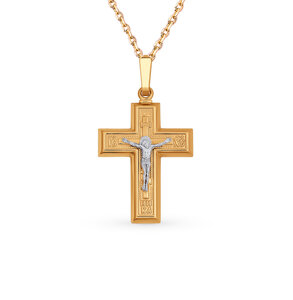 Золотая подвеска-крест SOKOLOV «Кресты. Православные Кристалл 
