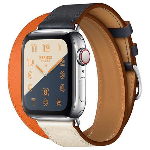 Часы Apple Watch Hermes Series 4 GPS + Cellular 40mm Stainless Steel Case with Leather Double Tour