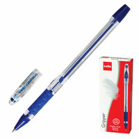 Ручка шариковая масляная с грипом CELLO «Gripper», синяя, корпус прозрачный, узел 0.5 мм, линия письма 0.3 мм