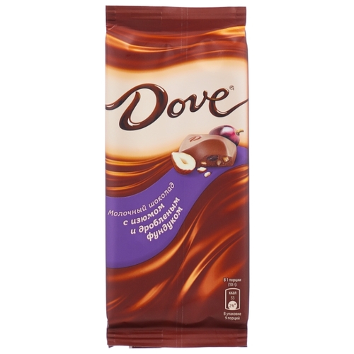 Шоколад Dove молочный с изюмом