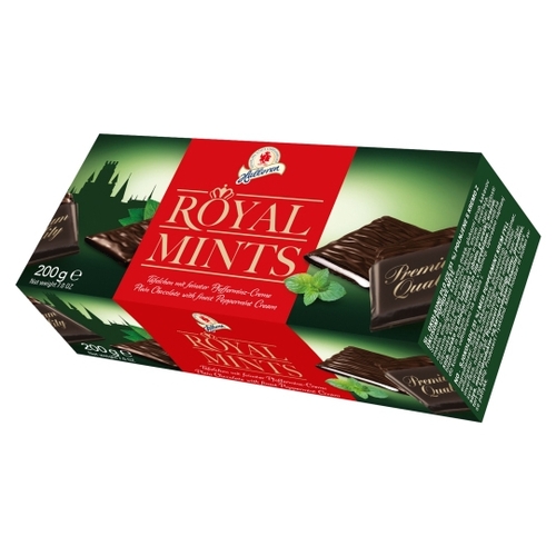 Шоколад Halloren Royal Mints темный с мятной начинкой порционный, 51% какао 971775