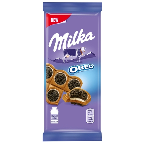 Шоколад Milka Oreo Sandwich молочный с целыми «Орео» с начинкой со вкусом ванили