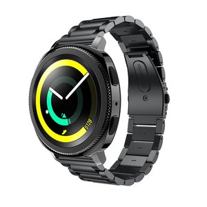 Стальной браслет Solid Stainless для Samsung Gear Sport / Gear S2 Classic / Galaxy Watch 42мм / Watch Active (черный)
