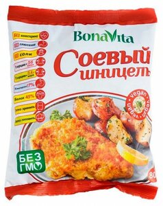 Соевые продукты Диадар АО, г.Москва Соевое мясо шницель bona vita 80 г