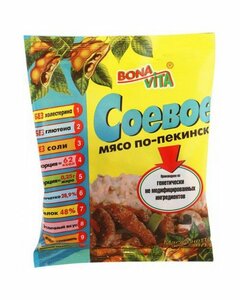 Соевые продукты Диадар АО, г.Москва Bona Vita «Соевое мясо по-пекински» без глютена