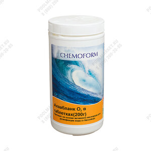Аквабланк О2 таблетки Chemoform 200 г, 1 кг. Химия для бассейна 958725
