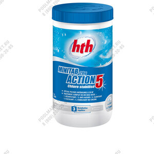 Многофункциональные таблетки MINITAB ACTION 5 HTH, 20 гр. 1,2 кг. Химия для бассейна 958757