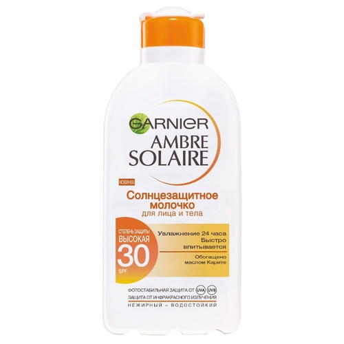GARNIER Ambre Solaire классическое солнцезащитное молочко с карите для лица и тела SPF 30 959315